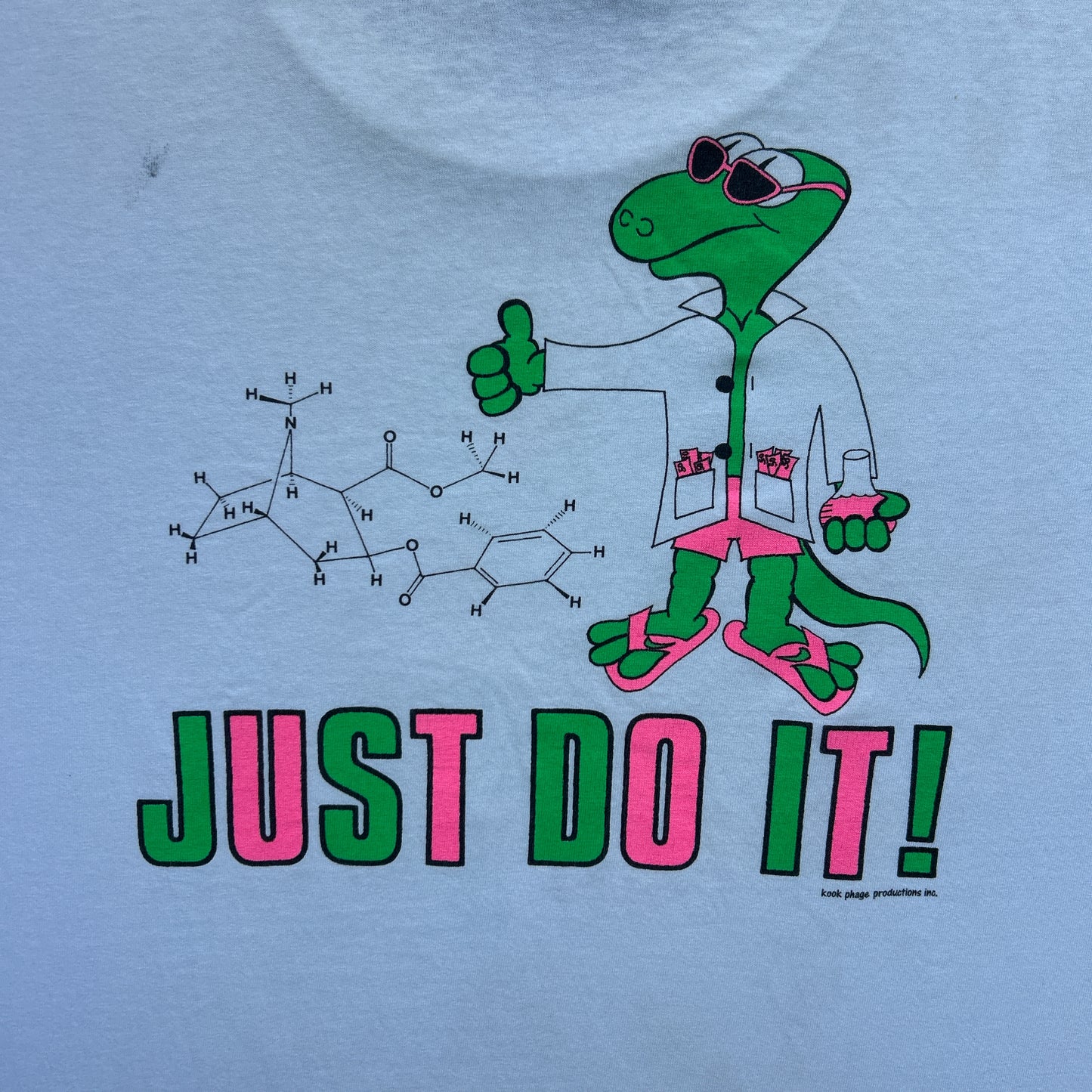 Vintage 90s Dinosaur Scientist "Just Do It" South American Chemistry T-shirt