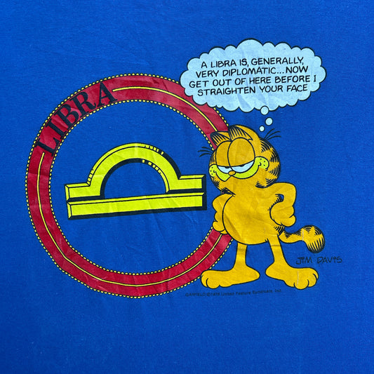 Rare 1978 Garfield X Libra Zodiac Star Sign T-shirt