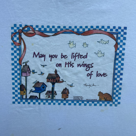 Vintage 90s May You be Lifted on his Wing of Love Postcard T-shirt