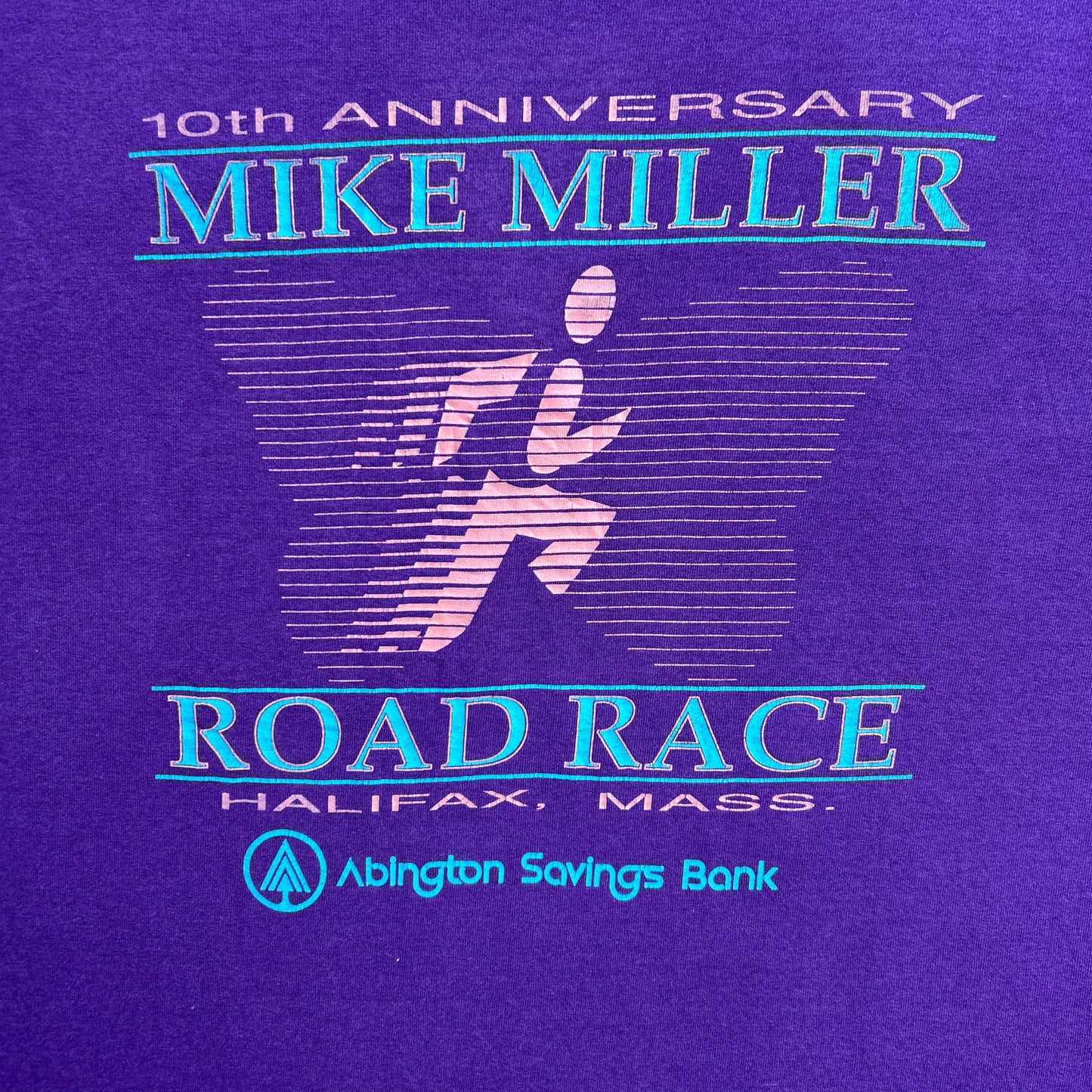 Vintage 90s 10th Anniversary Mike Miller Road Race, Halifax, Mass, Arlington Savings Bank T-shirt