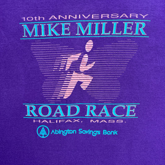 Vintage 90s 10th Anniversary Mike Miller Road Race, Halifax, Mass, Arlington Savings Bank T-shirt