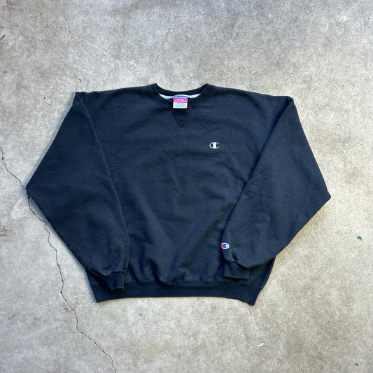 Vintage 2000s All Black Champion Crewneck Sweatshirt