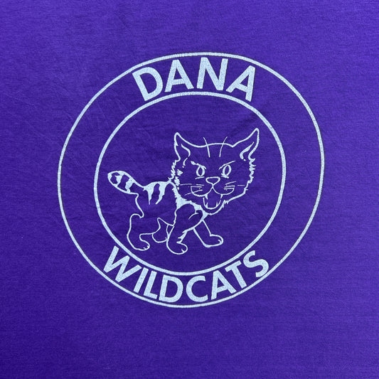 Vintage 80s USA College DANA Wildcats Graphic Print Team Merchandise T-shirt