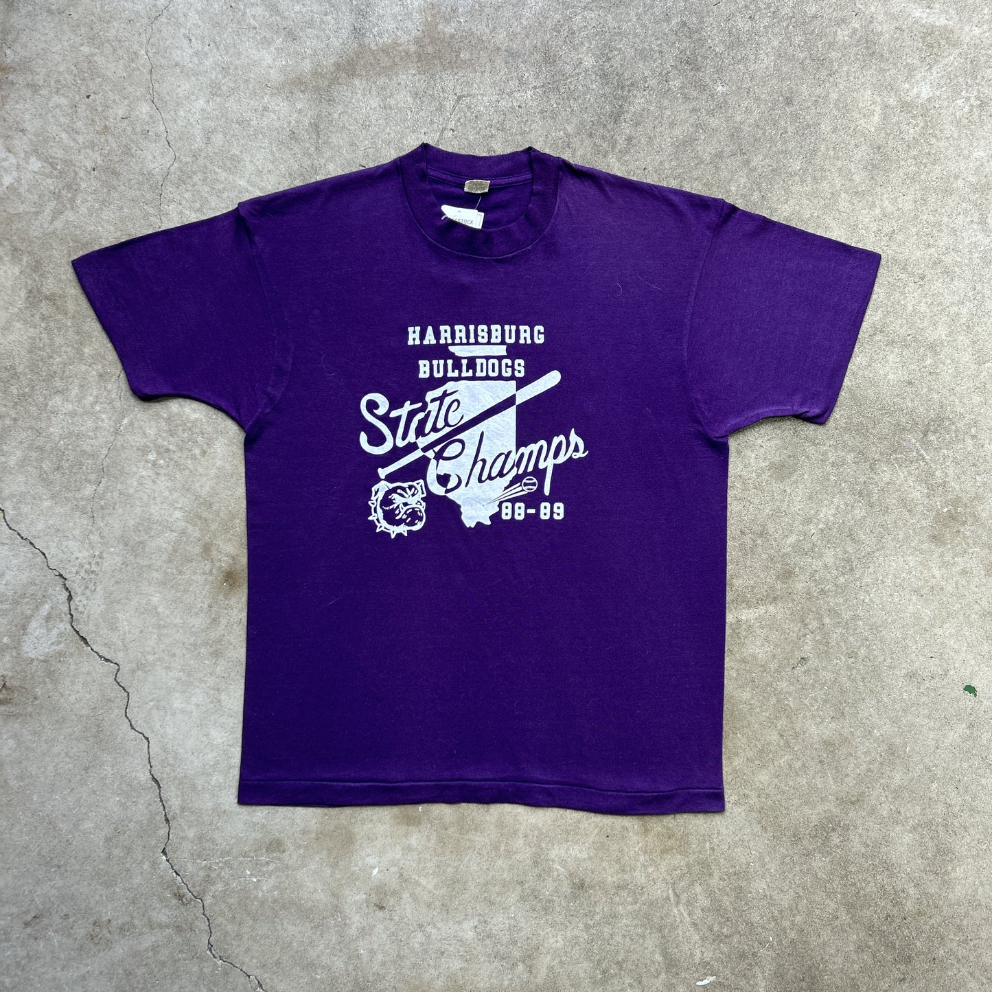 Vintage 80s Harrisburg USA, Bulldogs, State Champs 1988-89 T-shirt