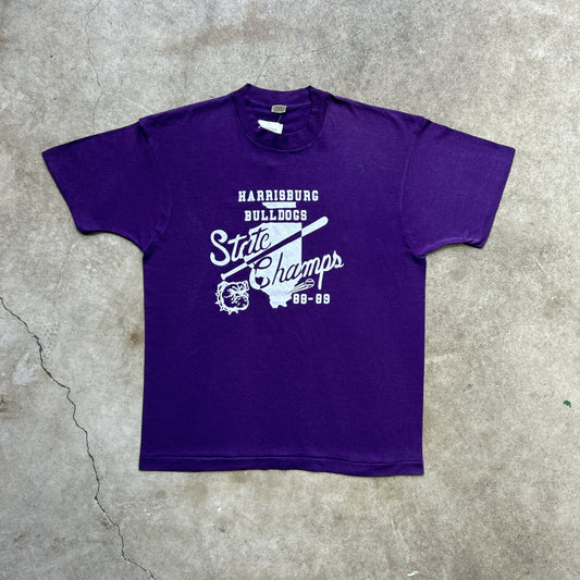 Vintage 80s Harrisburg USA, Bulldogs, State Champs 1988-89 T-shirt
