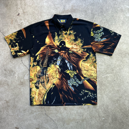 RARE 2000s BILLION BAY Black Fiery Spawn Marvel Comic Shirt