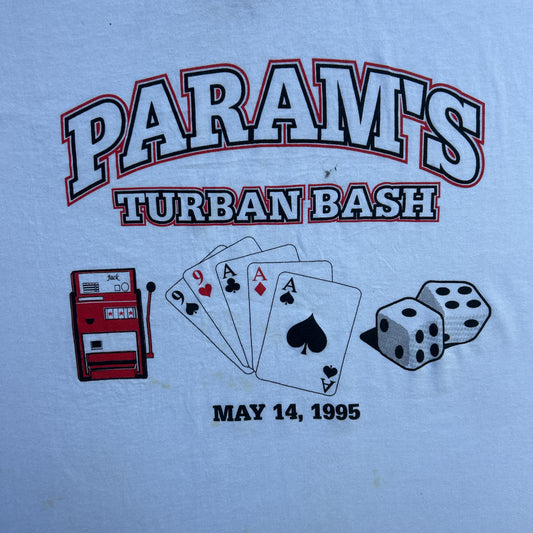 Vintage 90s Param's Turban Bash, Casio Gambling 1995 T-shirt
