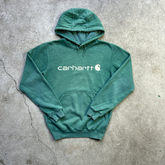 Vintage 2000s Green Branded Carhartt Hoodie Jumper