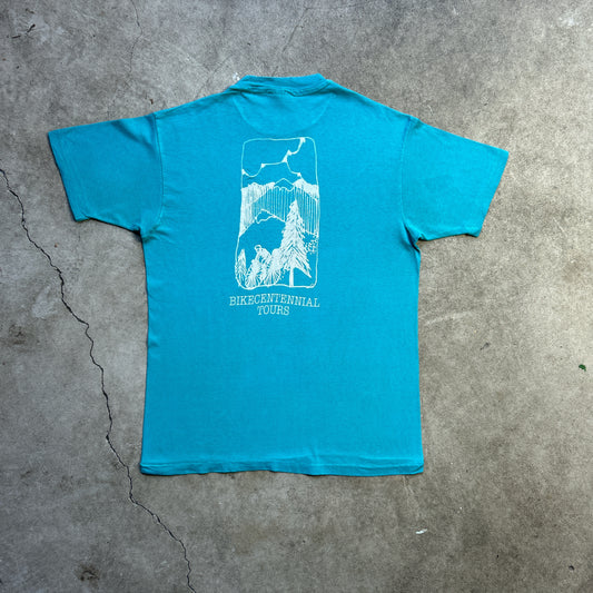 Vintage 90s Bike Centennial Tours, Nature Drawing T-shirt