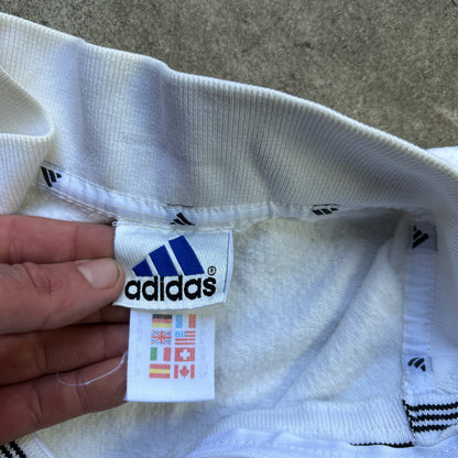 Vintage 90s Adidas Quater Zip Two-tone Collared Sweatshirt