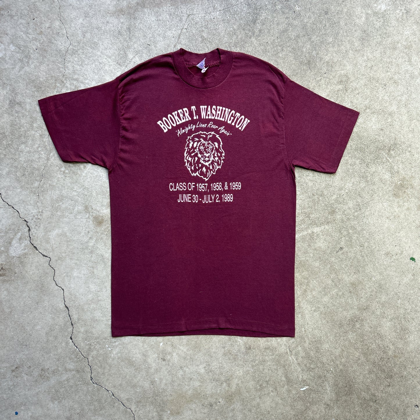 Vintage 80s Booker T. Washington School Reunion, 'Almighty Lions Roar Again' T-shirt