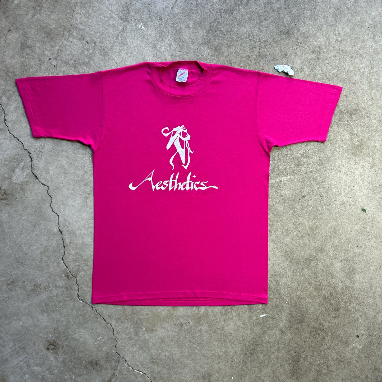 Vintage 90s Aesthetics, Two Tone Ballet Shoes Logo Graphic Print T-shirt