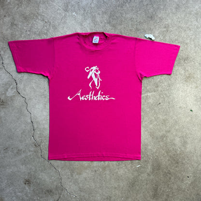 Vintage 90s Aesthetics, Two Tone Ballet Shoes Logo Graphic Print T-shirt