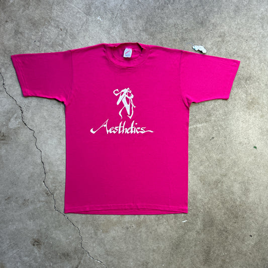 Vintage 90s Aesthetics, Two Tone Ballet Shoes Logo Graphic Print T-shirt