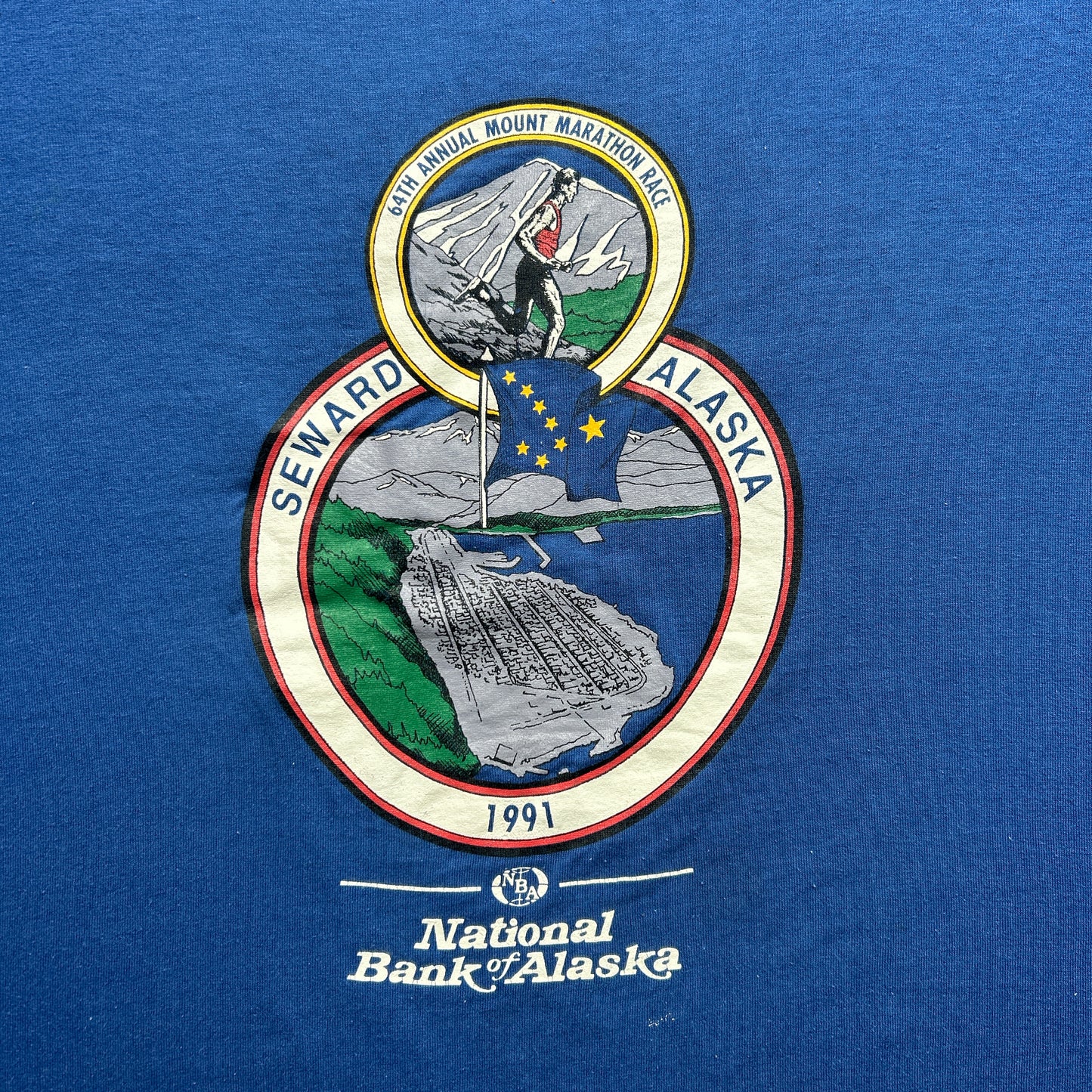 Vintage 90s 64th Annual Mount Marathon Race, Steward, ALASKA, 1991 Charity Run Club T-shirt