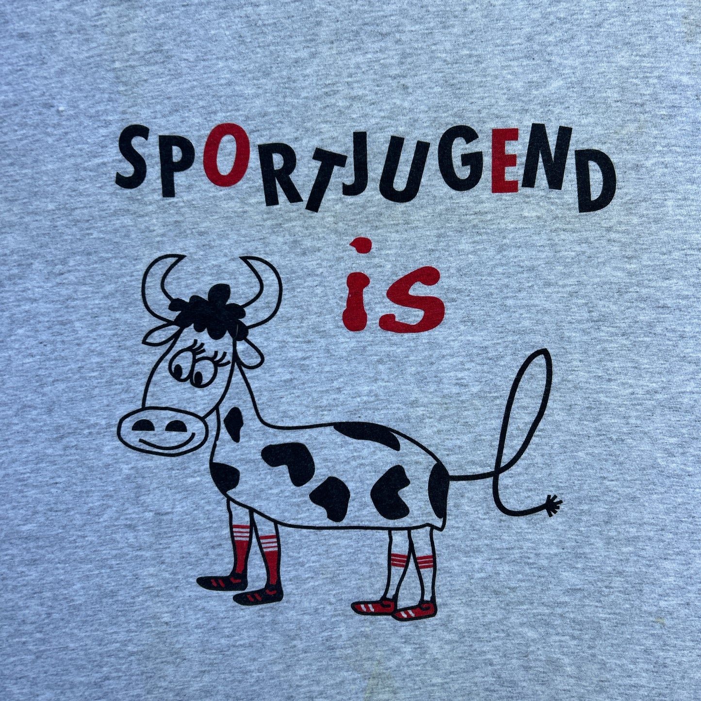 Vintage 80s German "Sportjugend" Is Cartoon Cow T-shirt