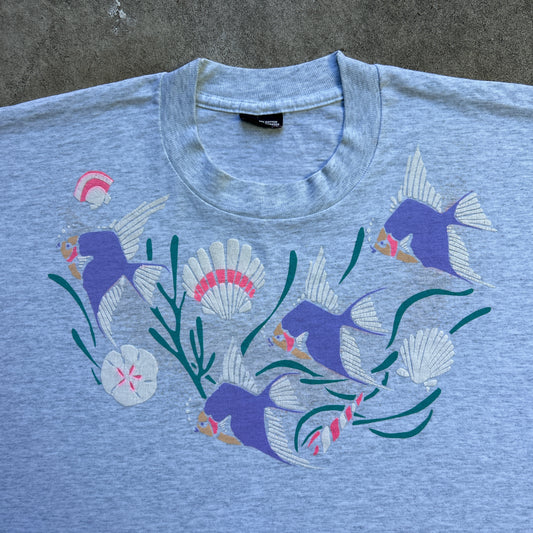 Vintage 90s Fish, Shells & Coral T-shirt
