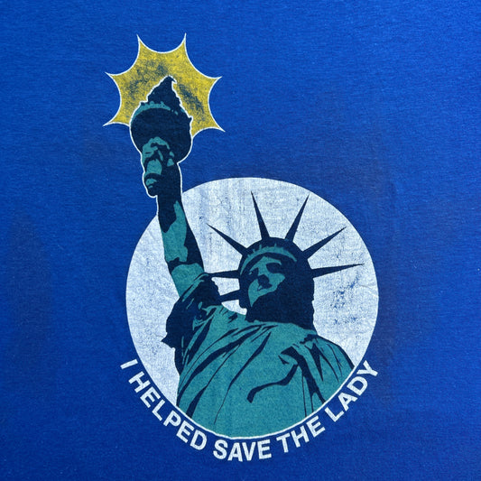 Vintage 80s Statue Of Liberty "I Helped Save The Lady" T-shirt