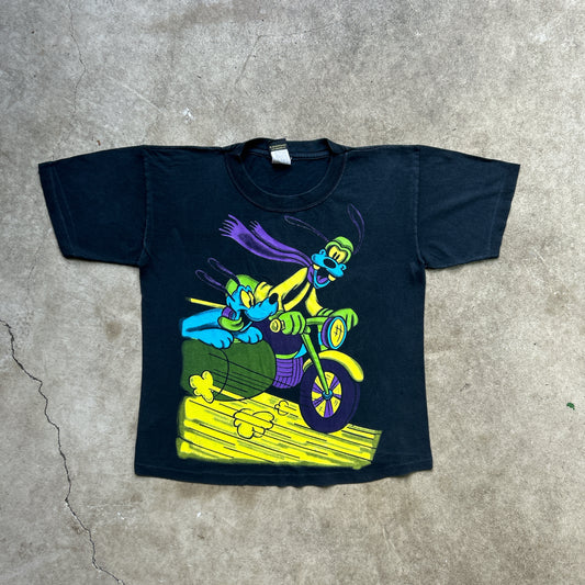 Vintage 90s Mickey Mouse & Goofy AOP Colourful T-shirt