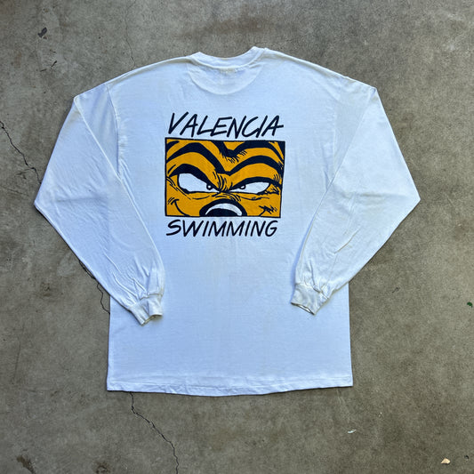 Vintage 90s Valencia Swimming, Art Print Long Sleeve T-shirt