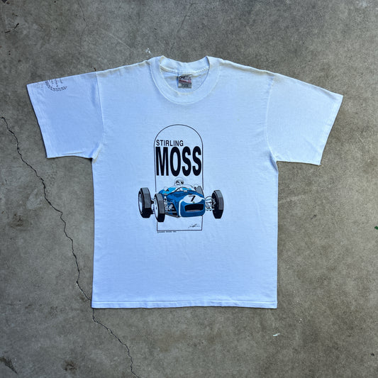 Vintage 90s Stirling Moss F1 Racecar 1990 T-shirt