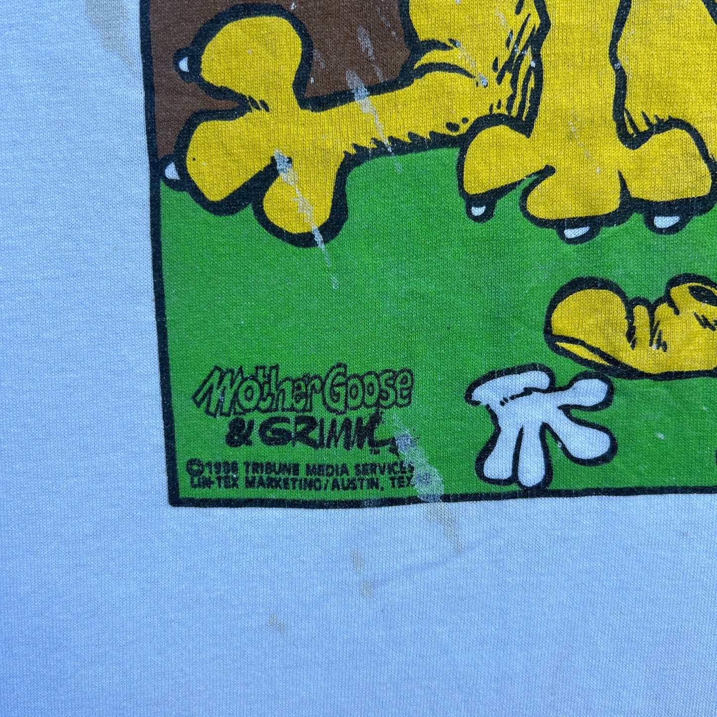 Vintage 80s Mother Goose & Grimm Comic Strip, Dog Eating Mickey Mouse T-shirt