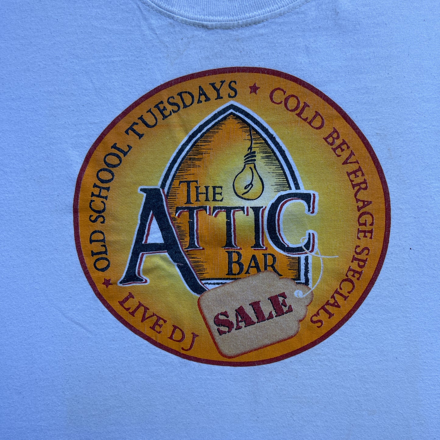 Vintage 90s The Attic Bar, Old School Tuesday, Cold Beverage Special, Bud Lite T-shirt