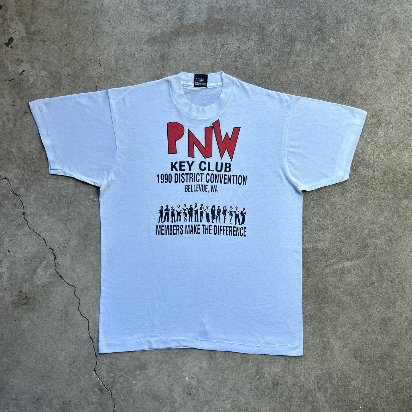 Vintage 90s PNW Key Club 1990 District Convention, Members Make a Difference T-shirt