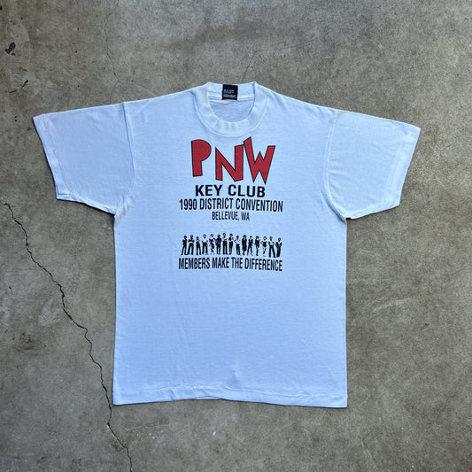 Vintage 90s PNW Key Club 1990 District Convention, Members Make a Difference T-shirt