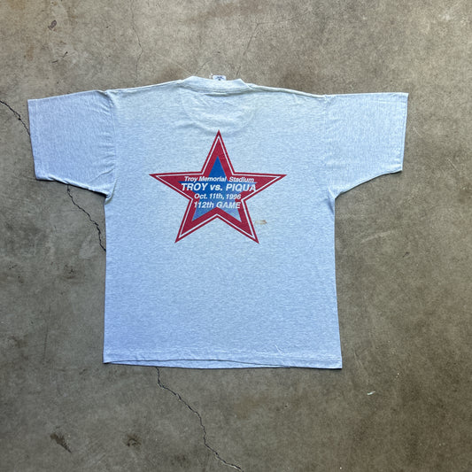 FVintage 90s TROY VS PIQUA "another one bites the dust" 1996 T-shirt