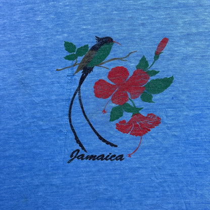 Vintage 70s Jamaica, Nature Bird Flower T-shirt