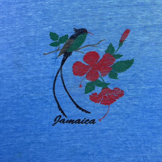 Vintage 70s Jamaica, Nature Bird Flower T-shirt
