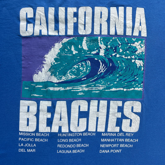 Vintage 90s USA California Beaches Tourist Graphic Print T-shirt