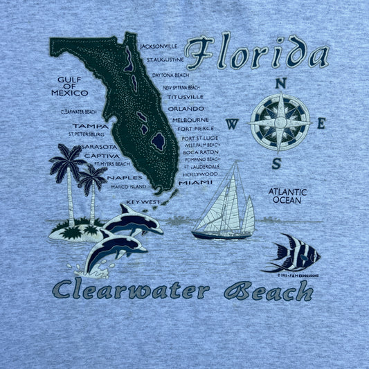Vintage 90s Florida, USA Tourist Map 1995 T-shirt