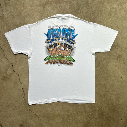 Vintage 90s "Hey I'll Have One With Everything", Sumo Style Football T-shirt