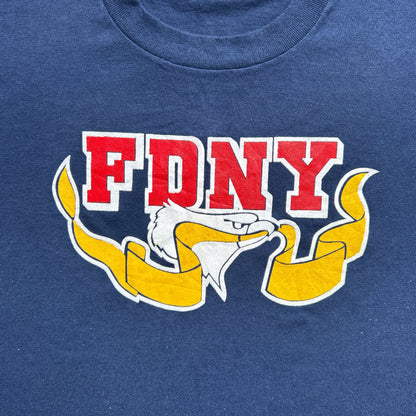 Vintage 80s NY, American Fire Department, Eagle Logo Graphic Print Merchandise T-shirt