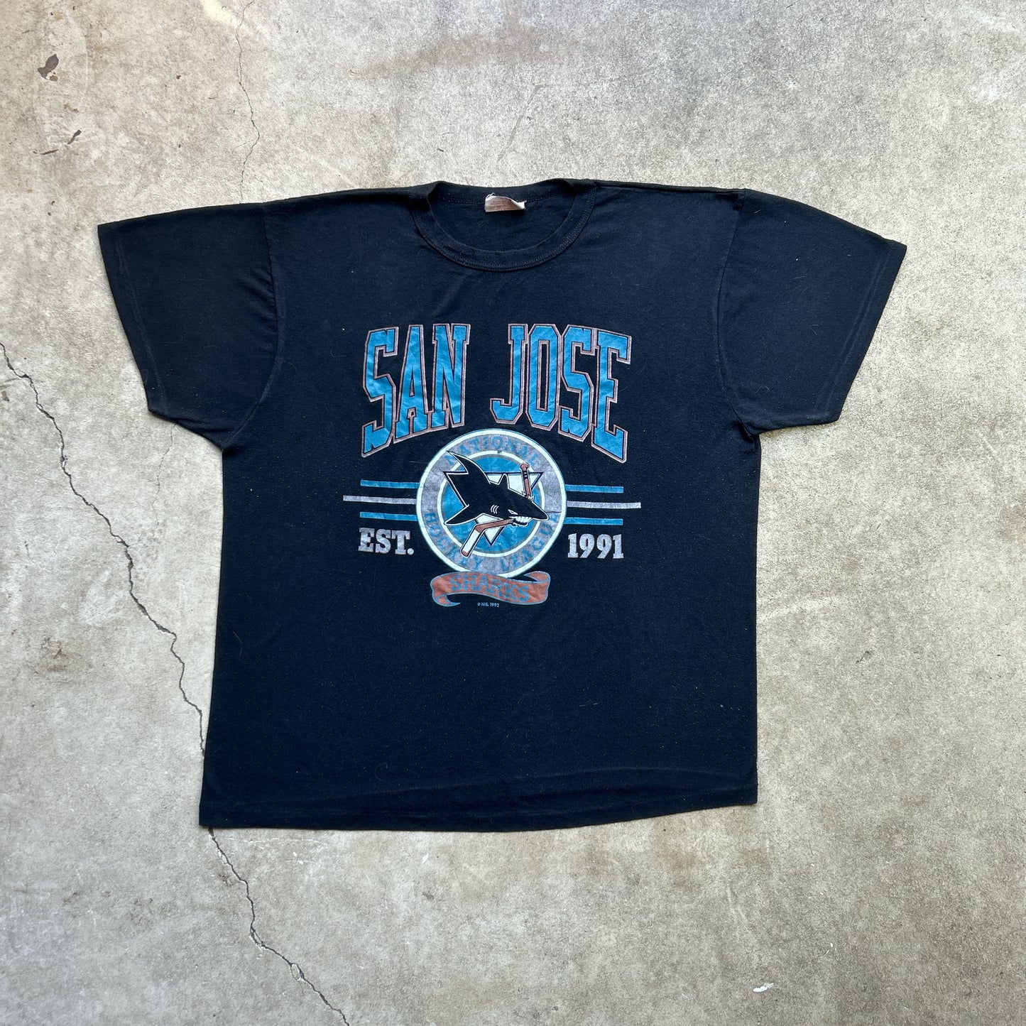 Vintage 90s NHL San Jose Sharks 1992 T-shirt