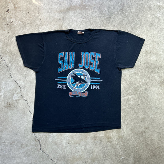 Vintage 90s NHL San Jose Sharks 1992 T-shirt
