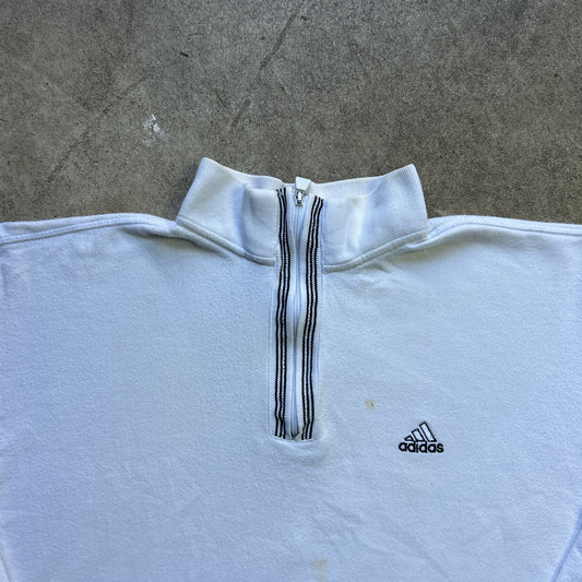 Vintage 90s Adidas Quater Zip Two-tone Collared Sweatshirt
