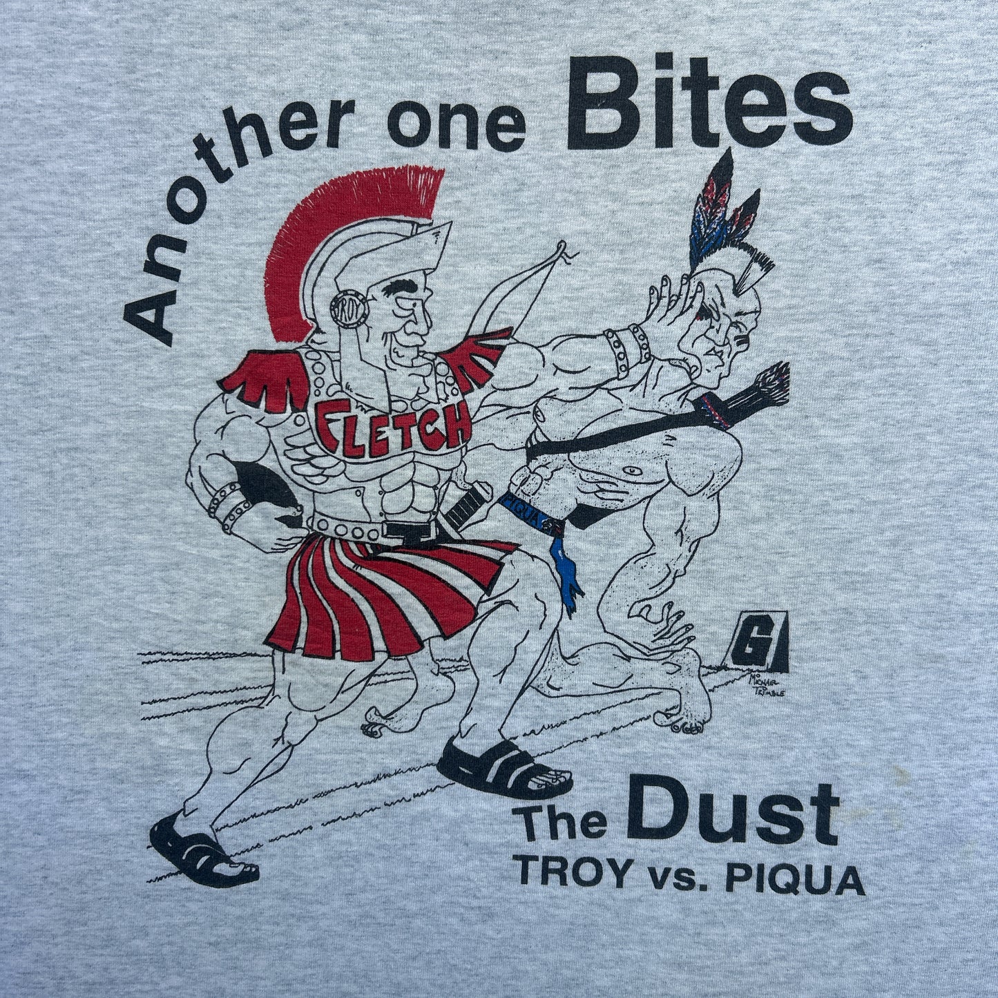 FVintage 90s TROY VS PIQUA "another one bites the dust" 1996 T-shirt