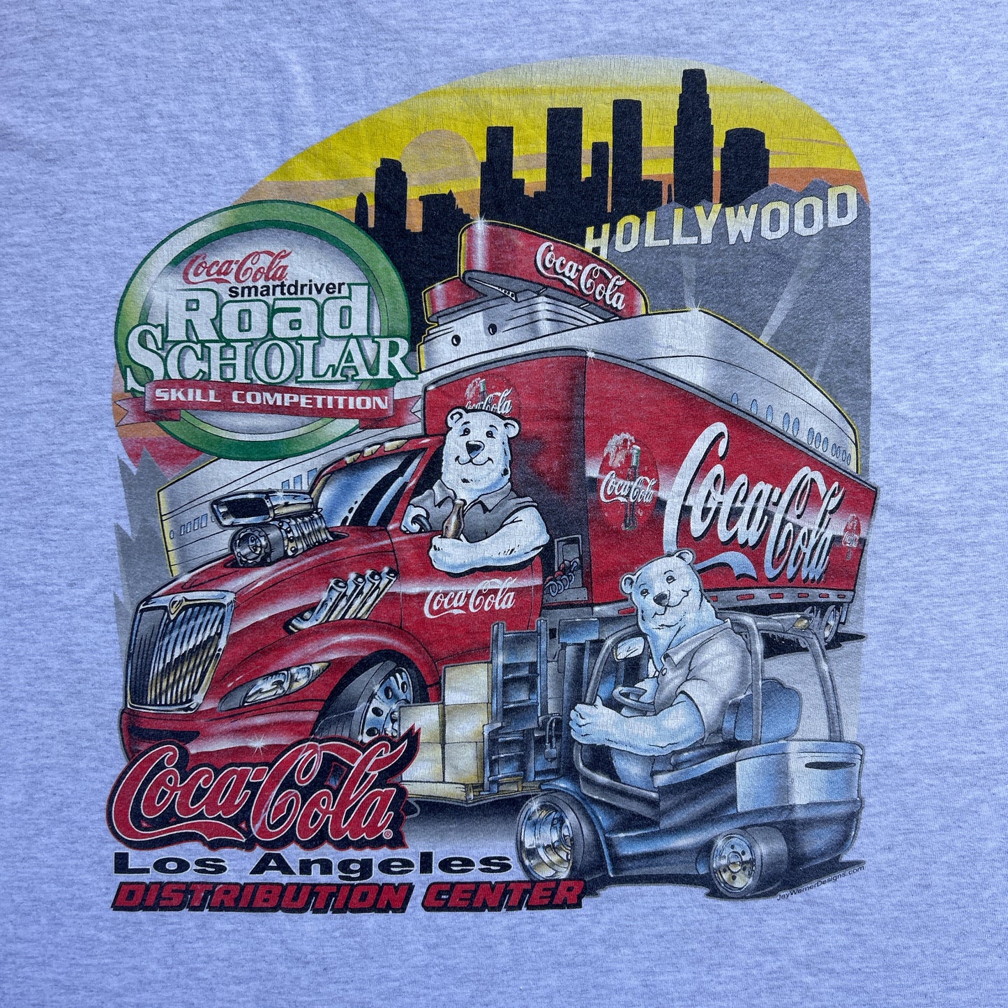 Vintage 90s COCA-COLA, Polar Bears Driving, Road Scholar Skill Competition LA T-shirt