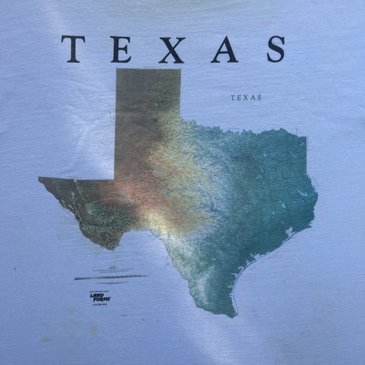 Vintage 90s Texas Land Forms, Map T-shirt