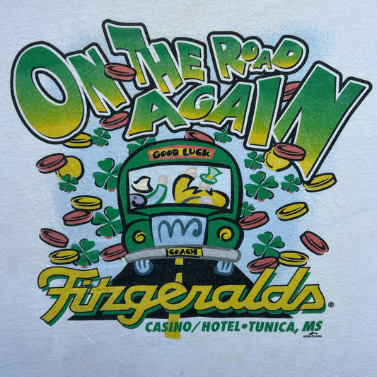 Vintage 90s On The Road Again Fitzgeralds Casino & Hotel Gambling T-shirt