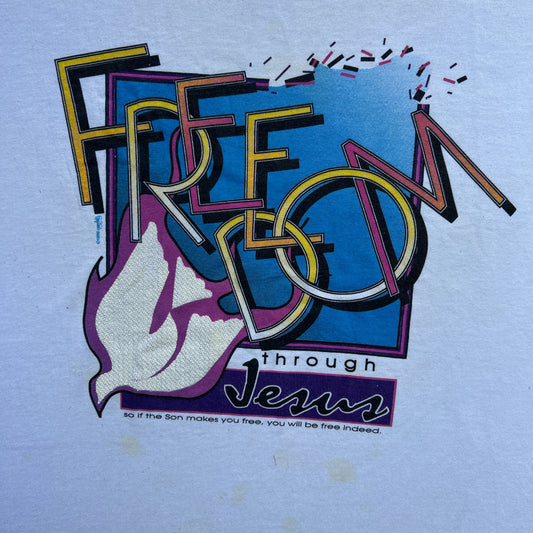 Vintage 90s Freedom Through Jesus, Marthas Chapel 1996 T-shirt