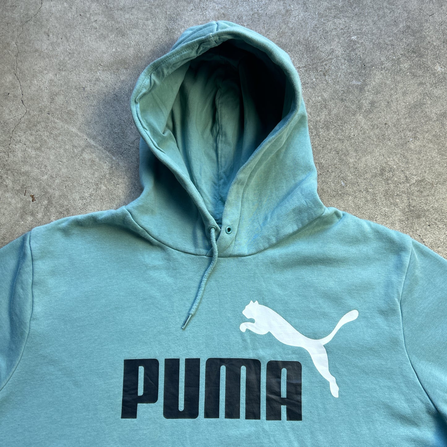 Vintage 2000s Aqua Blue Puma Hooded Jumper