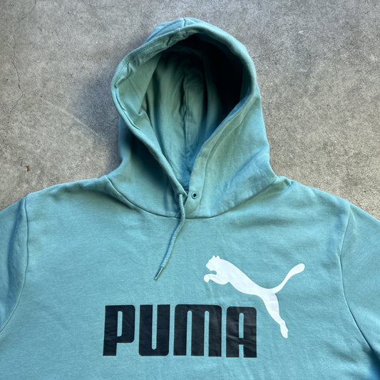 Vintage 2000s Aqua Blue Puma Hooded Jumper