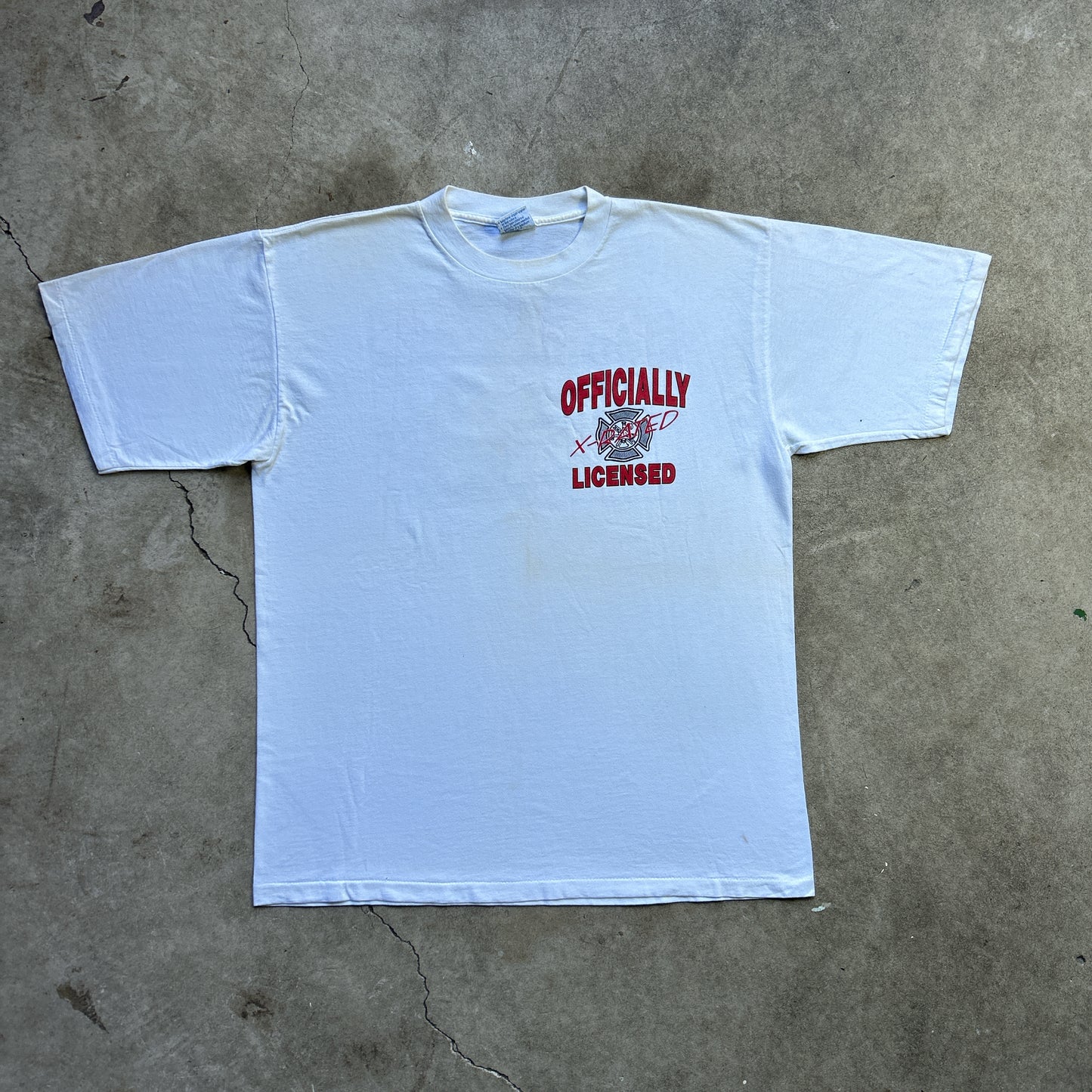 Vintage 90s X-Rated Officially Licensed Firefighters License Stripper T-shirt