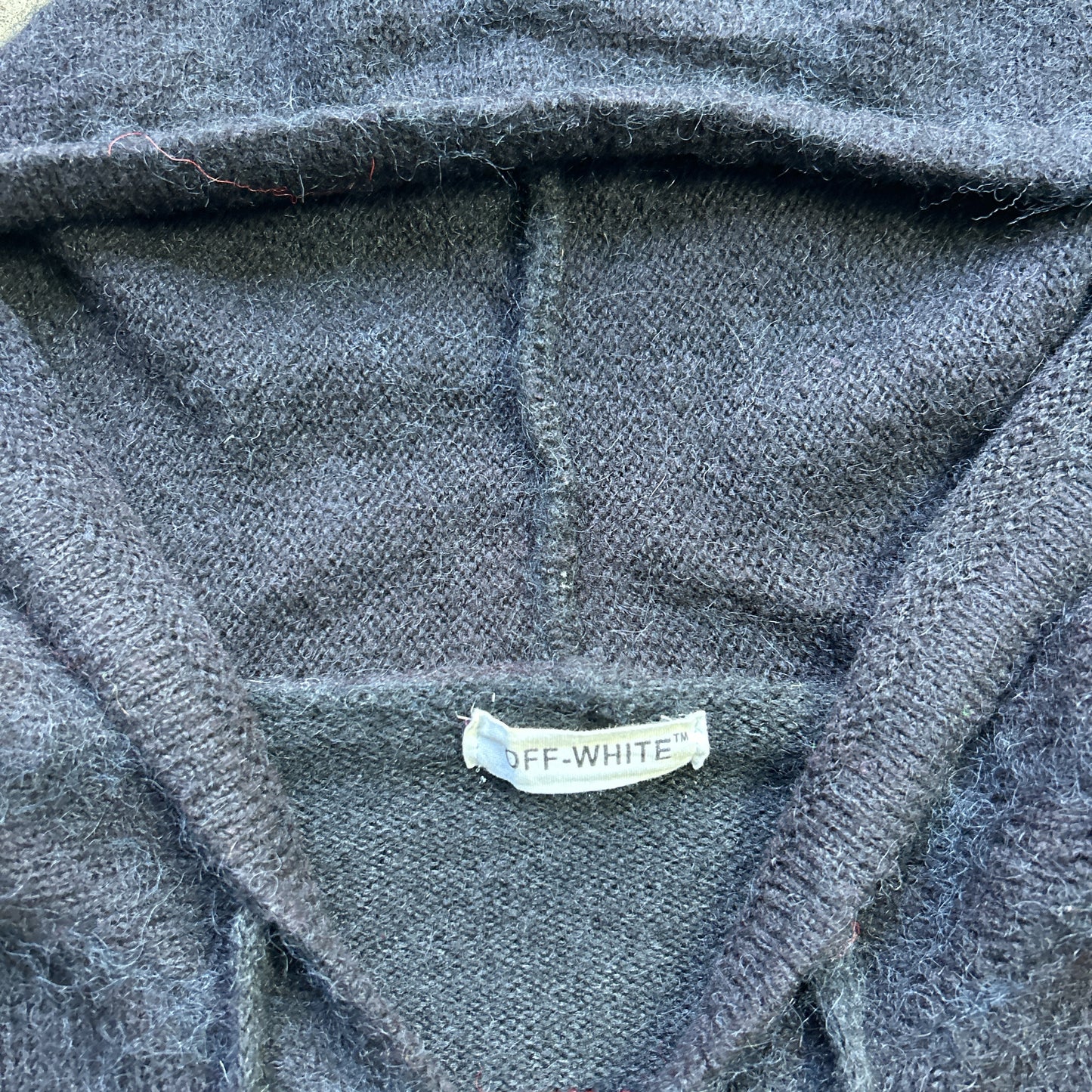 Vintage 2000s Off-White Oversized Mohair Hooded Sweater