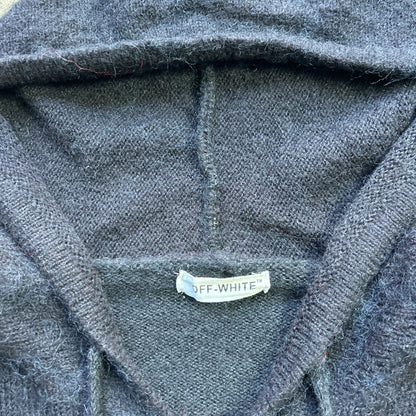 Vintage 2000s Off-White Oversized Mohair Hooded Sweater