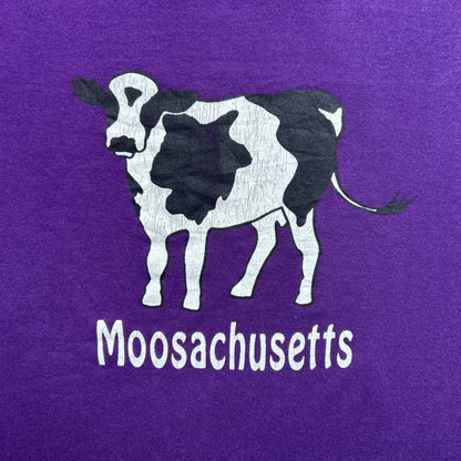 Vintage 90s Retro Funny Cow Tee, Massachusetts, USA, America MOOSACHUSETTS Graphic print T-shirt